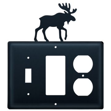 Wrought Iron Moose Triple Switch/GFI/Outlet Cover