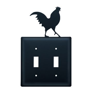 Wrought Iron Rooster Double Switch Cover
