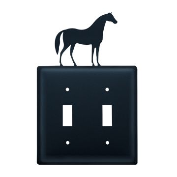 Wrought Iron Horse Double Switch Cover