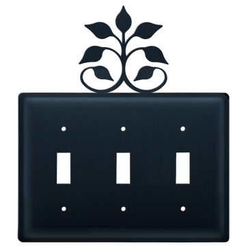 Wrought Iron Leaf Fan Triple Switch Cover