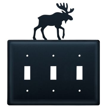 Wrought Iron Moose Triple Switch Cover