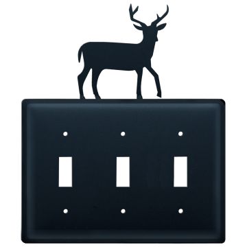 Wrought Iron Deer Triple Switch Cover