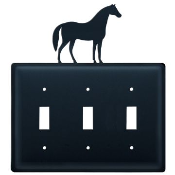 Wrought Iron Horse Triple Switch Cover
