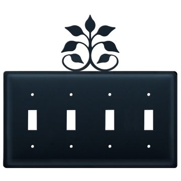 Wrought Iron Leaf Fan Quad Switch Cover