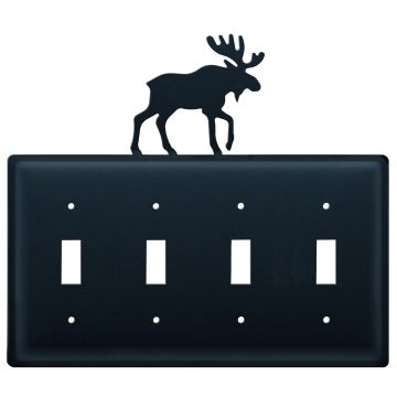 Wrought Iron Moose Quad Switch Cover