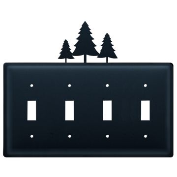 Wrought Iron Pine Quad Switch Cover