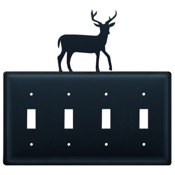 Wrought Iron Deer Quad Switch Cover