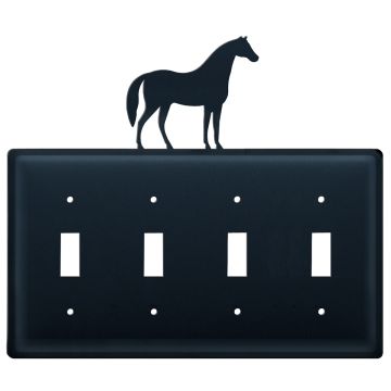 Wrought Iron Horse Quad Switch Cover