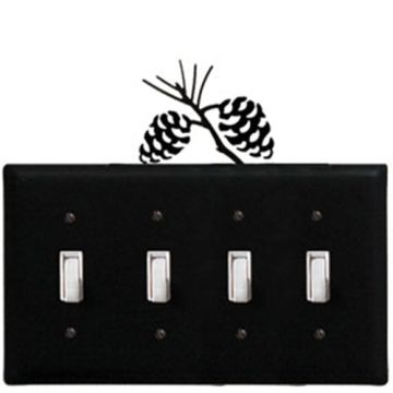 Wrought Iron Pinecone Quad Switch Cover