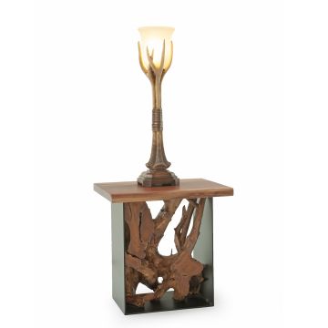 Modern Root End Table - Live Edge Top