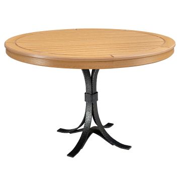 Everwood Signature Round Poly Dining Table - Natural Teak Poly Wood Grain