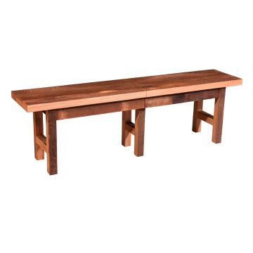Almanzo Pioneer Barn Wood Dining Extend-a-Bench - Clear Finish