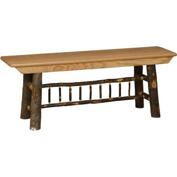 Hickory Log Farm Bench