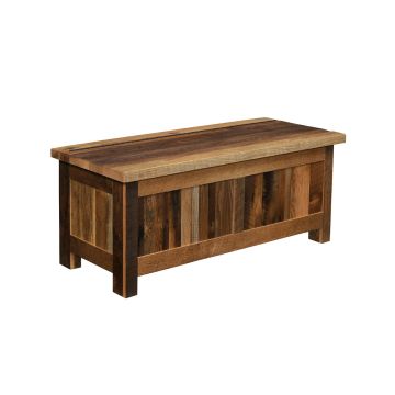 Rustic Farmstead Barn Wood Blanket Chest - Clear Finish