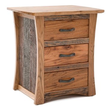 Rustic Craftsman Farmhouse 3 Drawer Nightstand