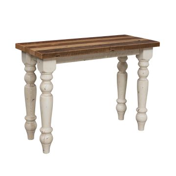 Classic Farmhouse Barn Wood Sofa Table - Distressed Pearl Finish
