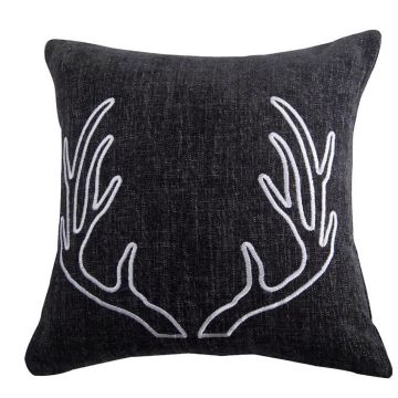 Grey Chenille Antler Pillow