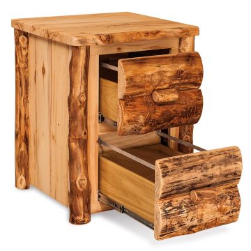 Aspen Highlands 2 Drawer File Cabinet W/ Drawers Open