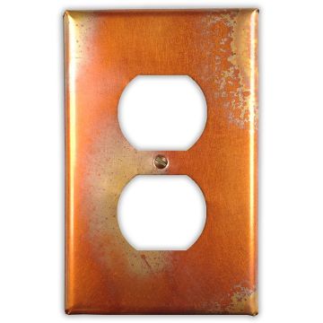 Flamed 1 Outlet Copper Switch Plate