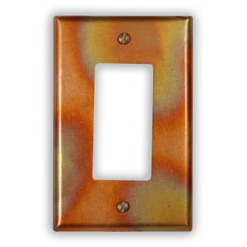 Flamed 1 Rocker/GFI Copper Switch Plate