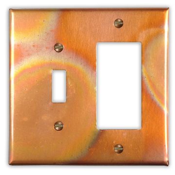 Flamed 1 Toggle 1 Rocker/GFI Copper Switch Plate