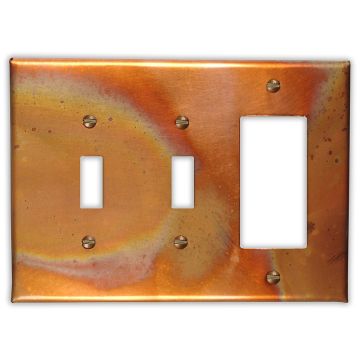 Flamed 2 Toggle 1 Rocker/GFI Copper Switch Plate