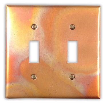 Flamed 2 Toggle Copper Switch Plate