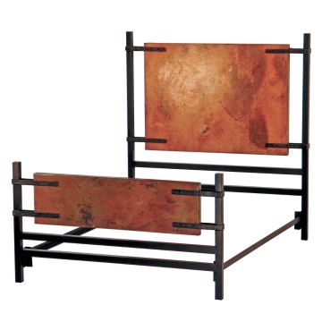 Florida Forged Iron & Hammered Copper Panel Bed