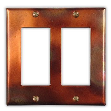 Flamed 2 Rocker/GFI Copper Switch Plate