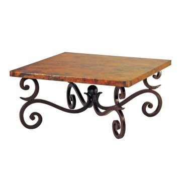 Forged Fountain Hammered Copper Coffee Table - 36" Square