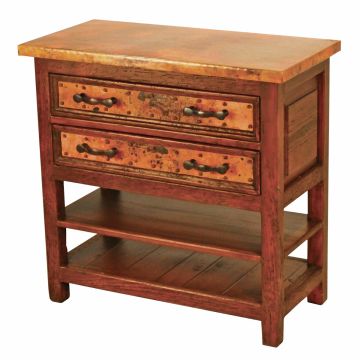 Francisco Hammered Copper 2 Drawer Nightstand