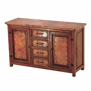 Francisco Hammered Copper Four Drawer Copper Buffet