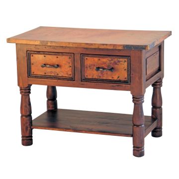 French Hammered Copper 2 Drawer Sideboard