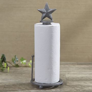 Rustic Galvanized Star Paper Towel Holder