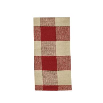 Rustic Garnet Checkered Cloth Napkins