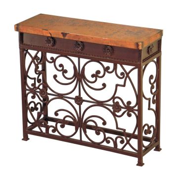 Gate Hammered Copper Sofa Table - Small