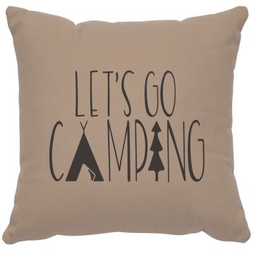 Go Camping Image Decor Pillow - Alabaster Cotton