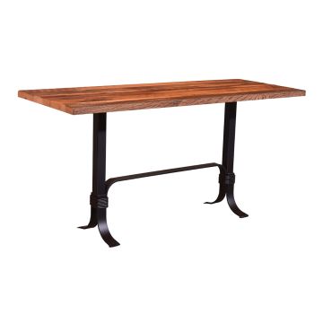 Grant Urban Rustic Reclaimed Pub Table - Clear Table Top Finish