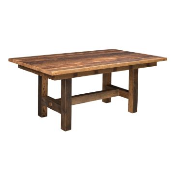 Reclamation Grove Barn Wood Dining Table - Solid Top - Clear Finish