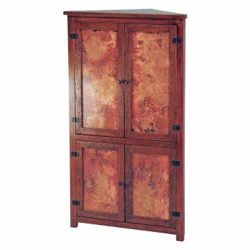 Hammered Copper 4 Door Corner Cabinet