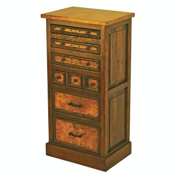 Hammered Copper 8 Drawer Accoutrement Chest
