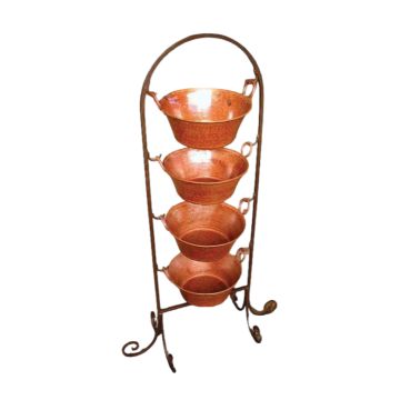 Hammered Copper Tub Storage Stand