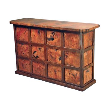 Montana Hammered Copper Wine Rack Bar - Back