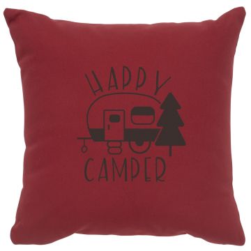 Happy Camper Image Decor Pillow - Brick Cotton