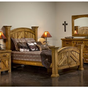 Heartland Weathered Wood Bed--Honey finish