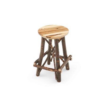 Hickory Round Top Twig Stool