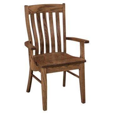Hillcrest Deep Bend Dining Arm Chair - Sandstone Finish