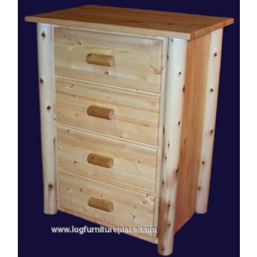 Hidden Lake 4 Drawer Small Log Chest--Clear Finish