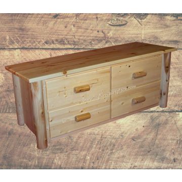 Hidden Lake 4 Drawer Log Dresser--Clear Finish