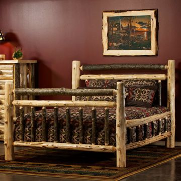 Hickory Logger Bed--Clear finish